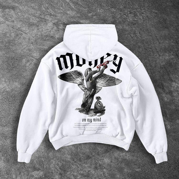 Мъжки Суитчър MONEY ON MY MIND БЯЛ